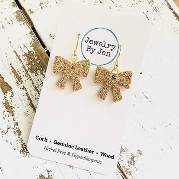 Bow Earrings: Fine Glitter