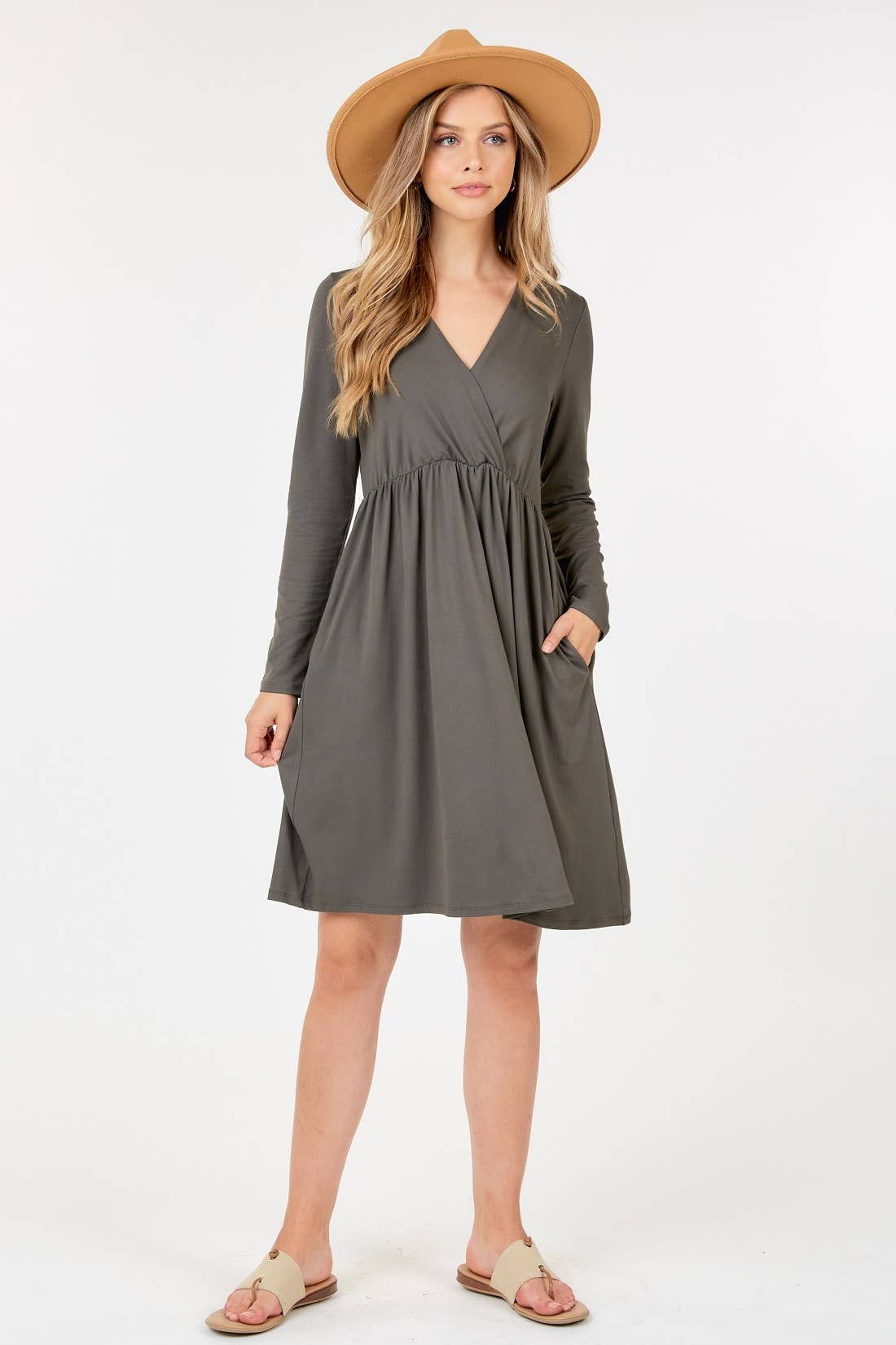 Olive Long Sleeve Dress