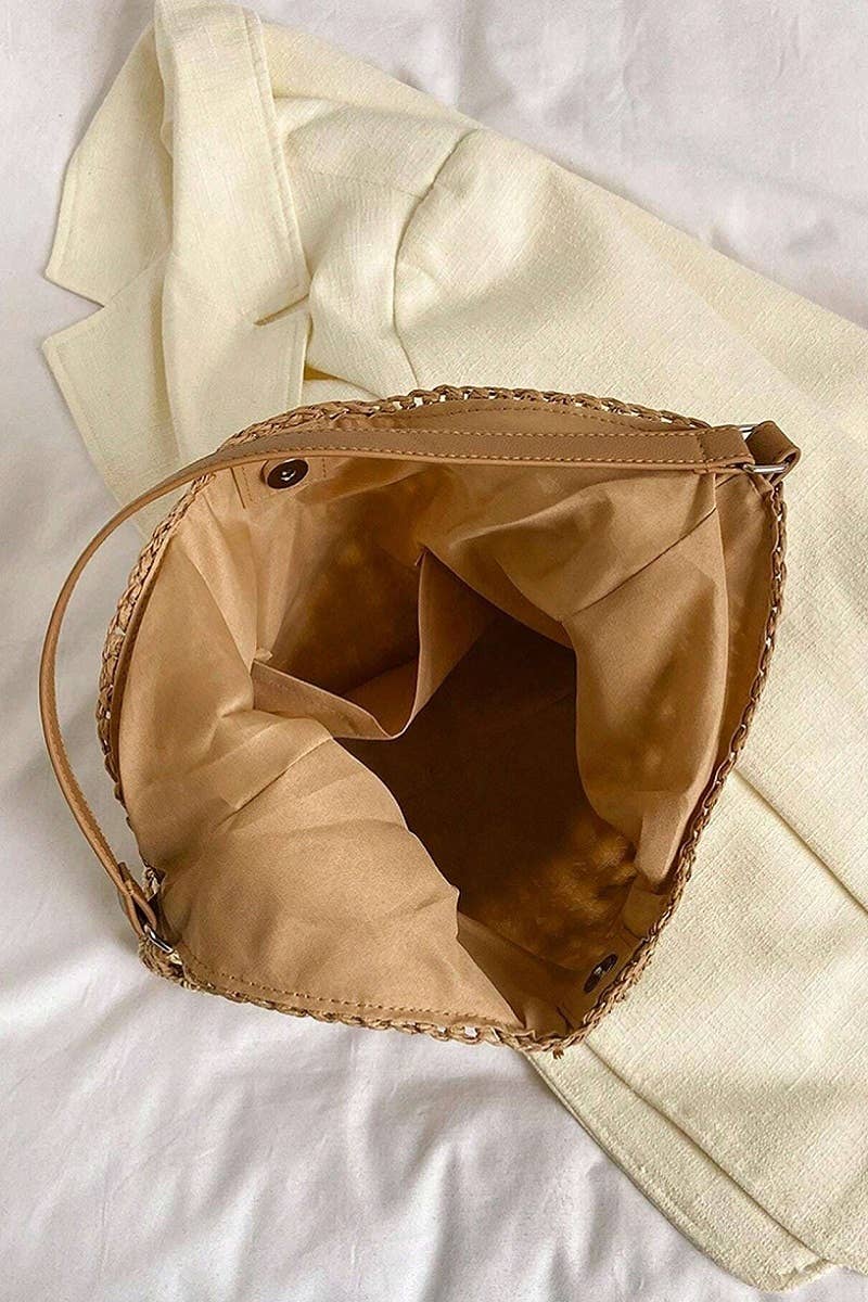 Vintage Woven Straw Crochet Bag