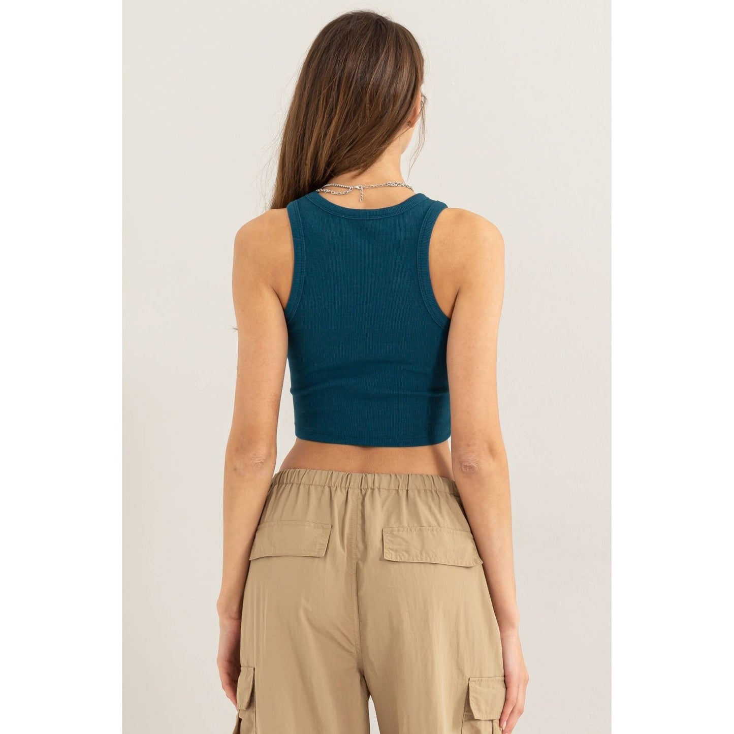Ribbed basic Crop Tank Top
