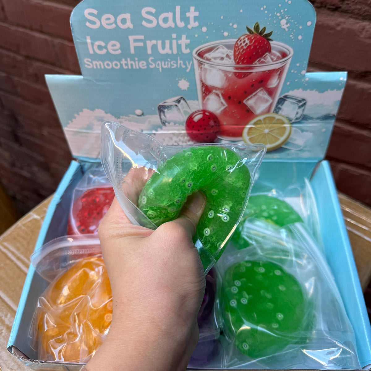 Mixed Fruit Icy Slushy Ball Squishy w/Charms