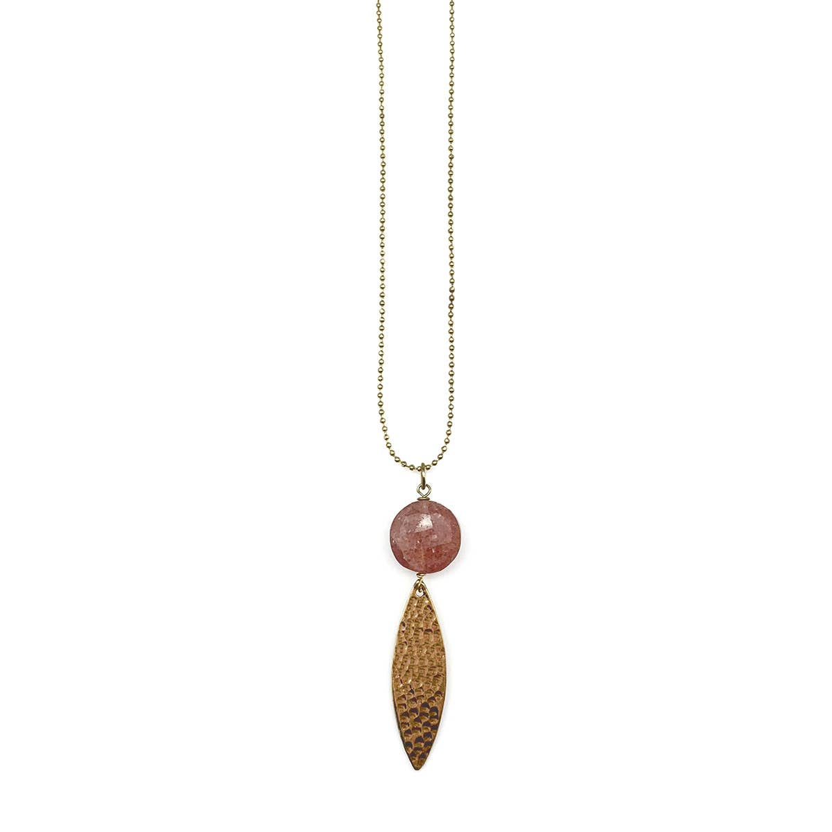 Akriti Gold and Strawberry Quartz Necklace