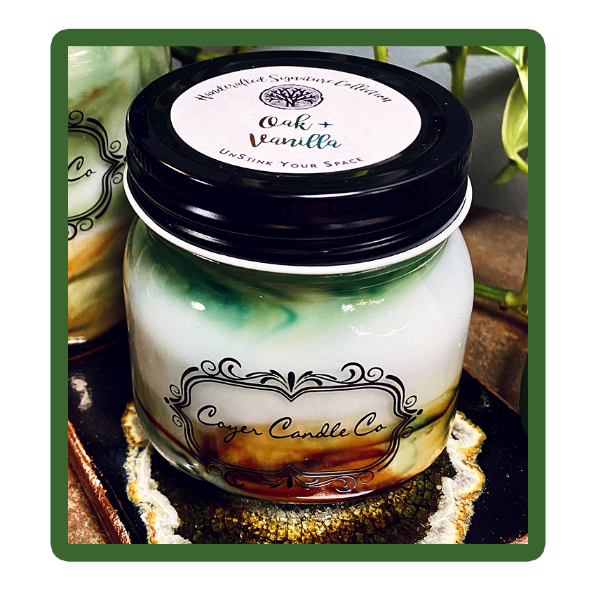 Oak + Vanilla -8 oz Candle Jar