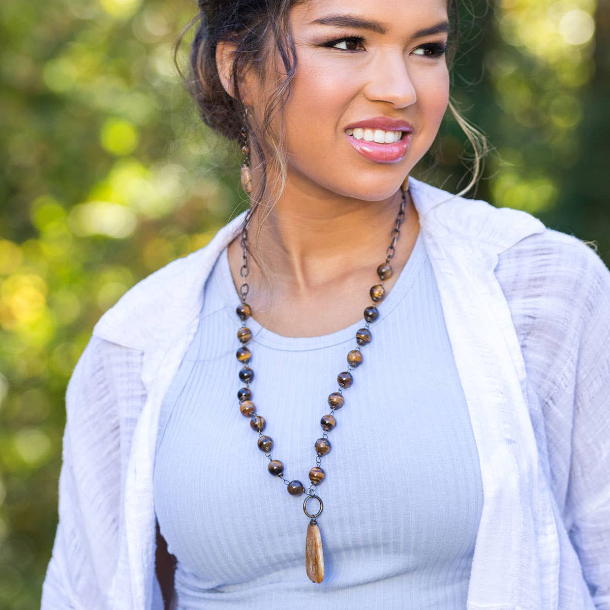 Tigereye- Semi-Precious Stone Necklace