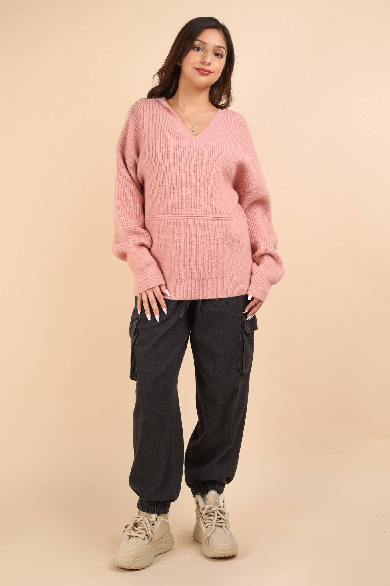 Cozy Oversized Knit hooded Sweater