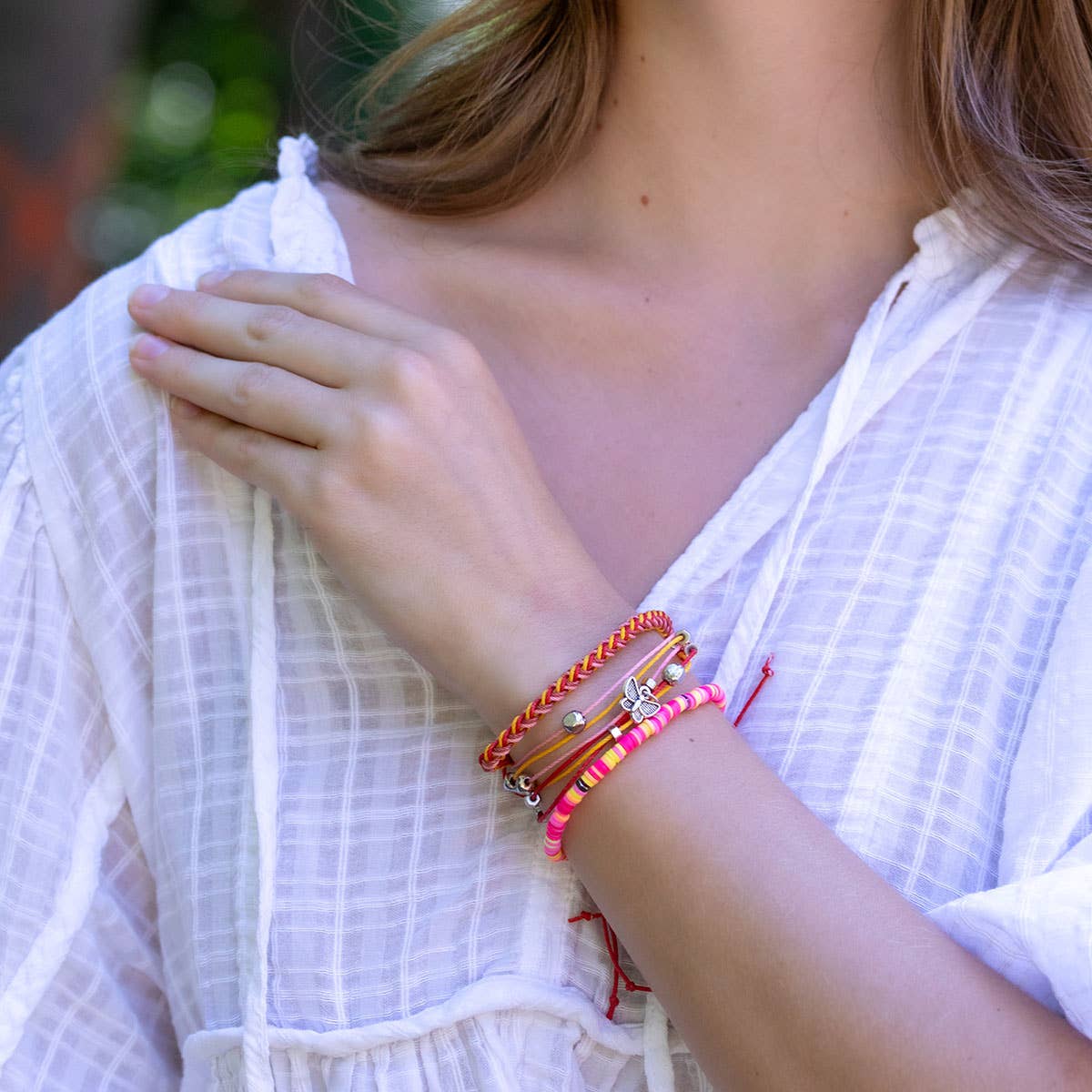 Weave & Wander Tropical Sunset Trio Bracelet Set