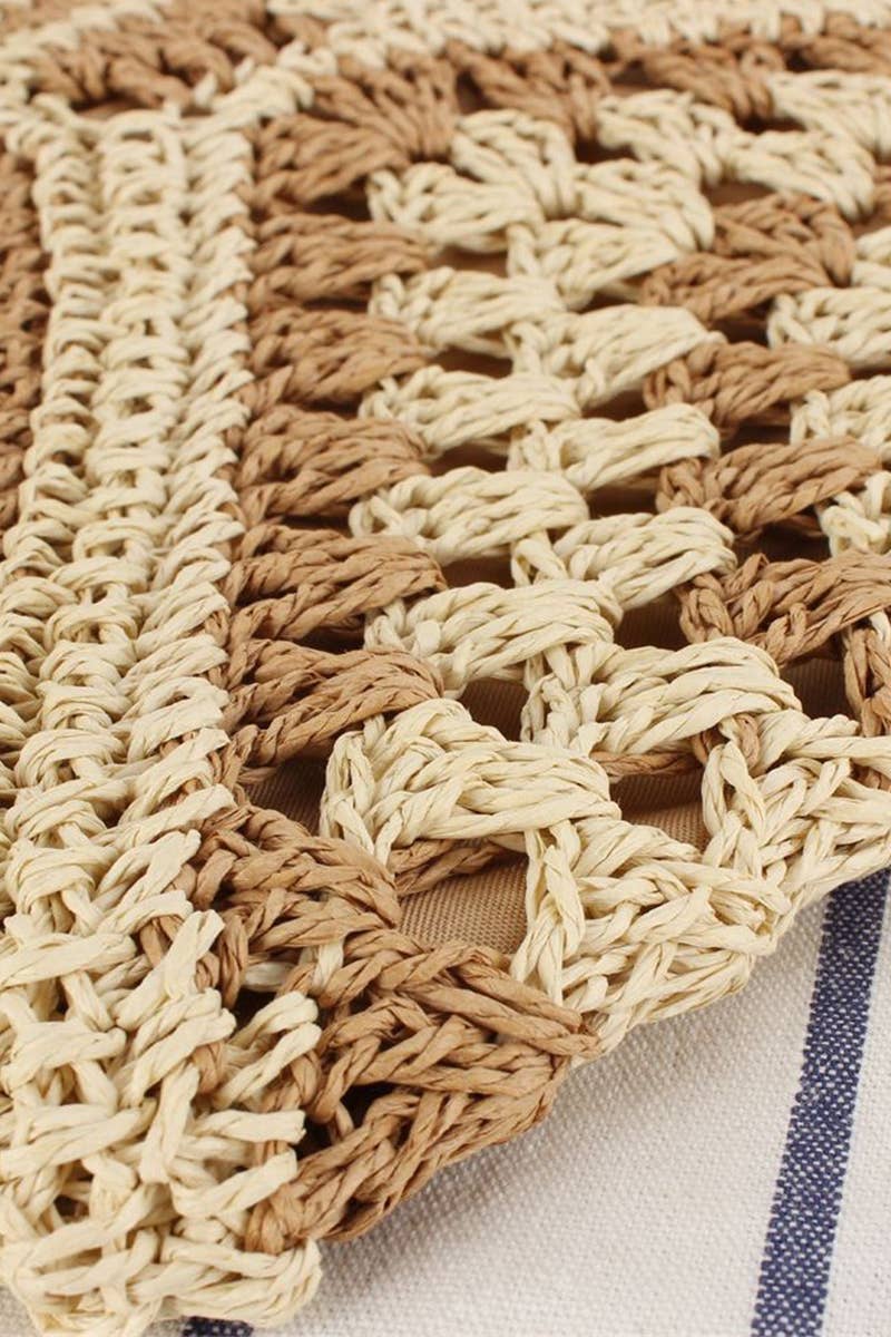 Vintage Woven Straw Crochet Bag