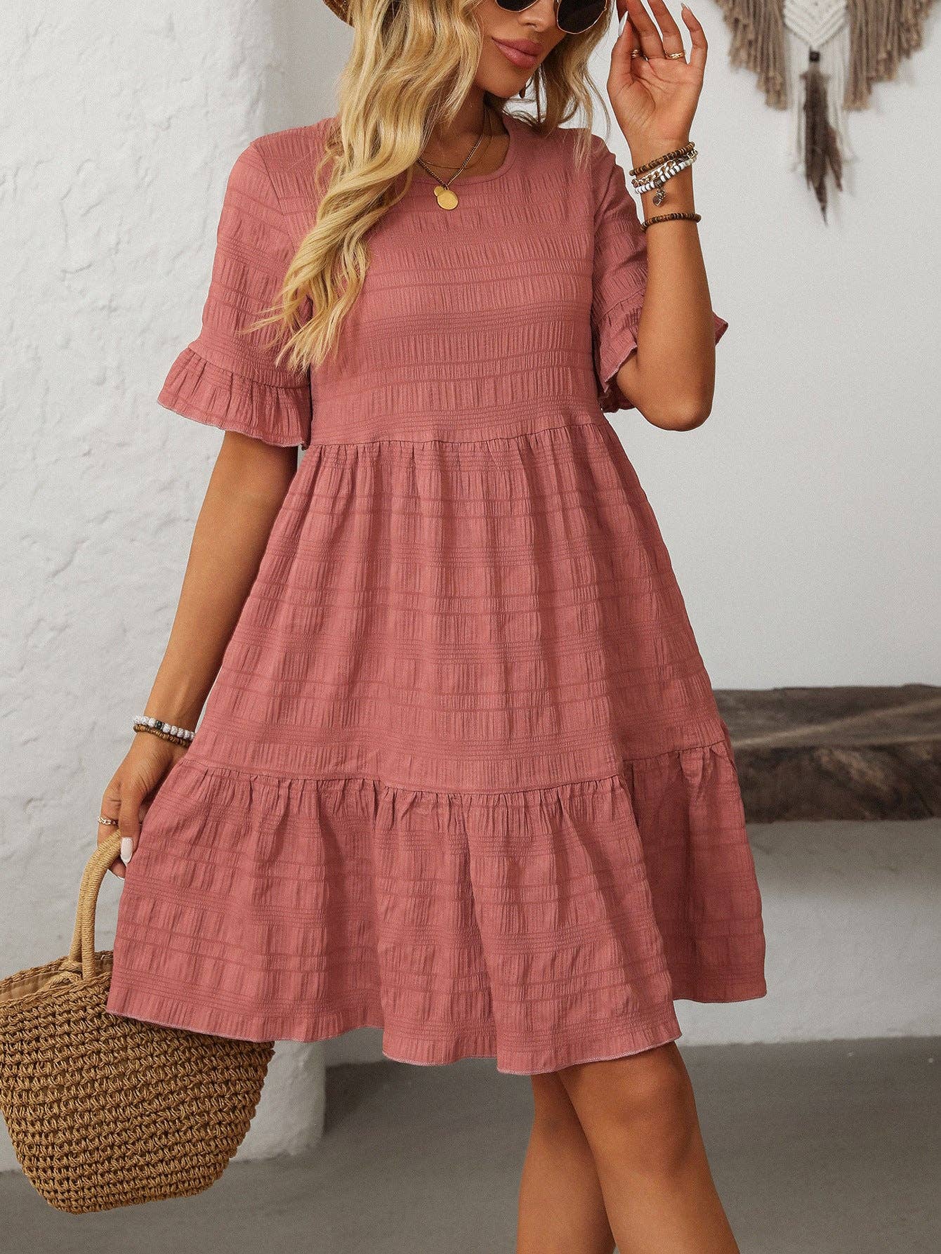 layered dress sewing pattern Staycation Tiered Peplum & Dress Sewing Pattern