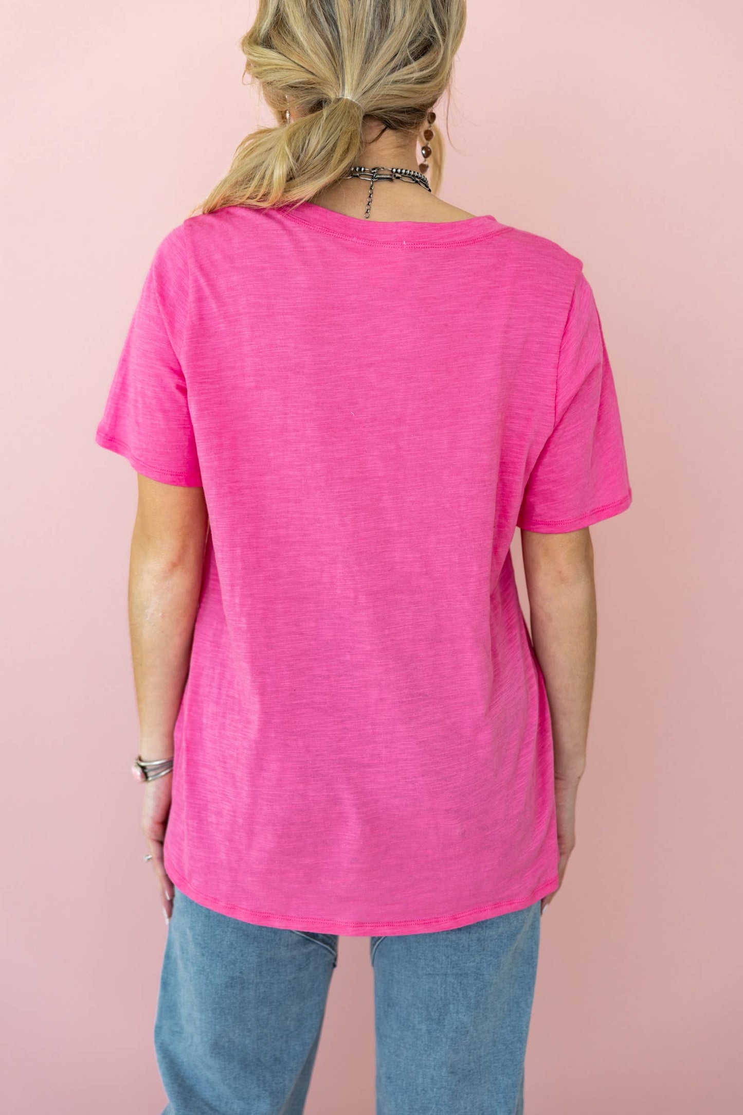 Basic Cotton V Neck Short Sleeve tee