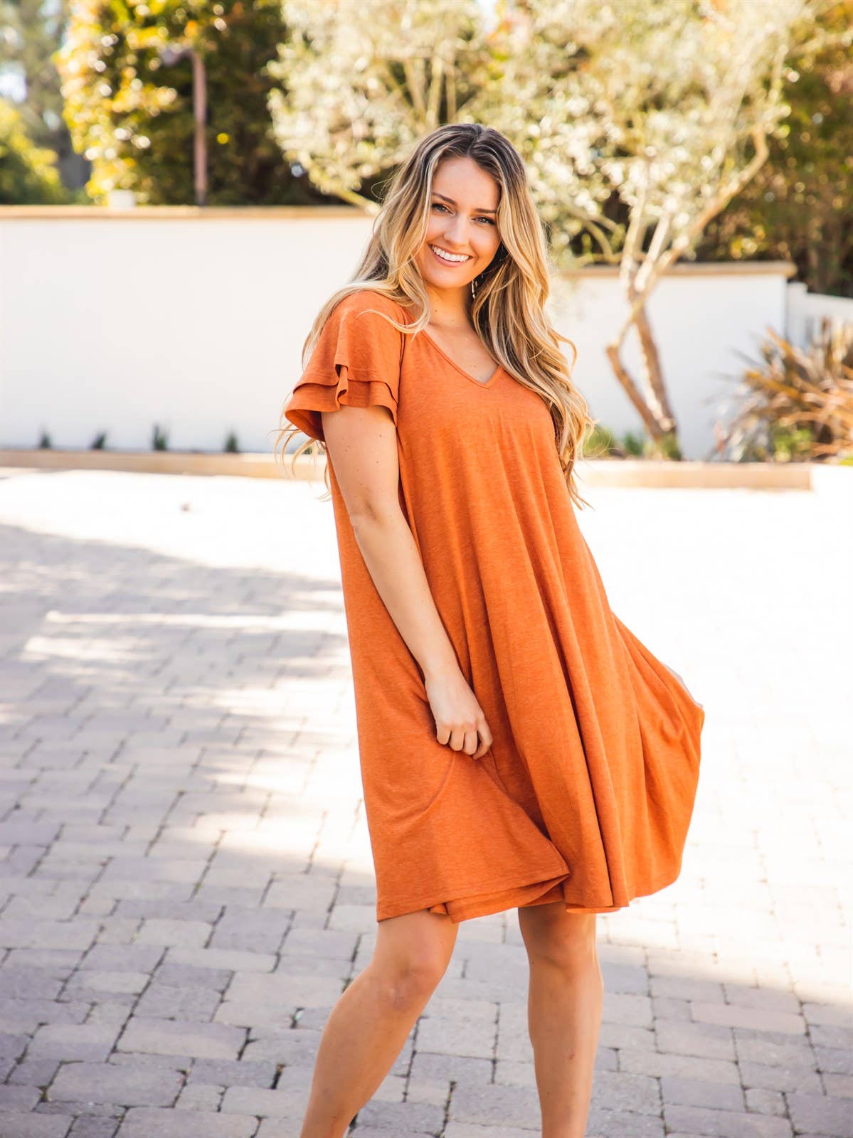Gabriella orange Swing Dress