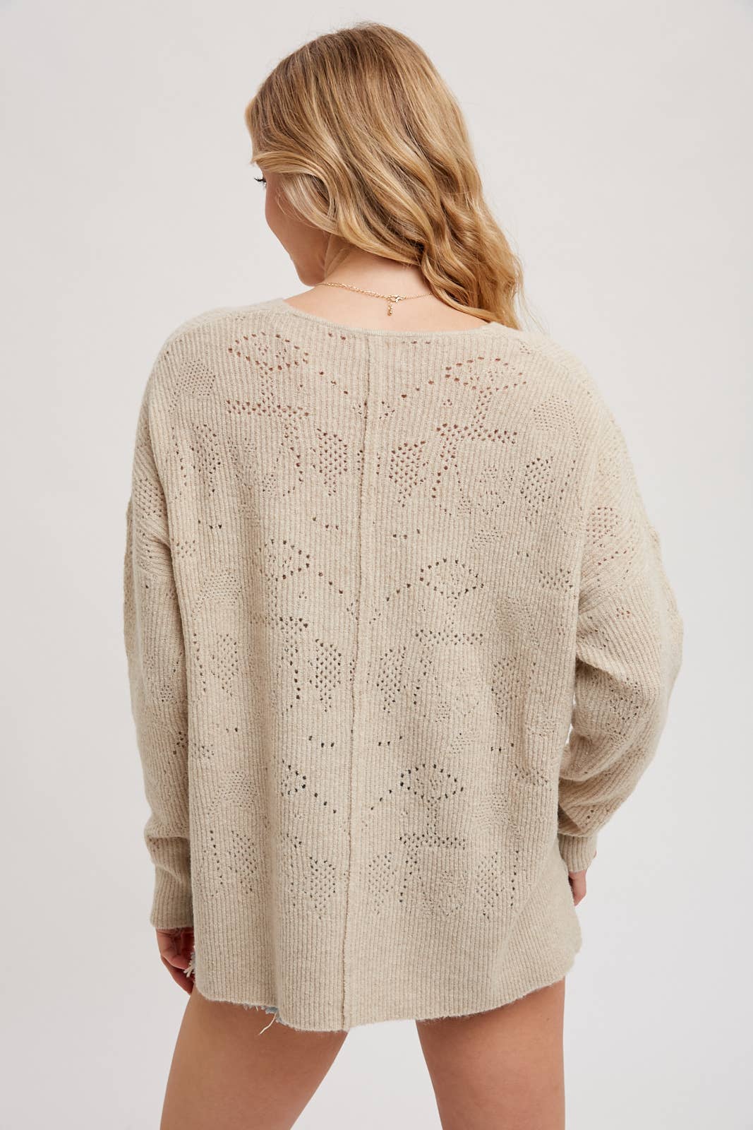 V-Neck Knit Sweater - Recycled Poly Blend