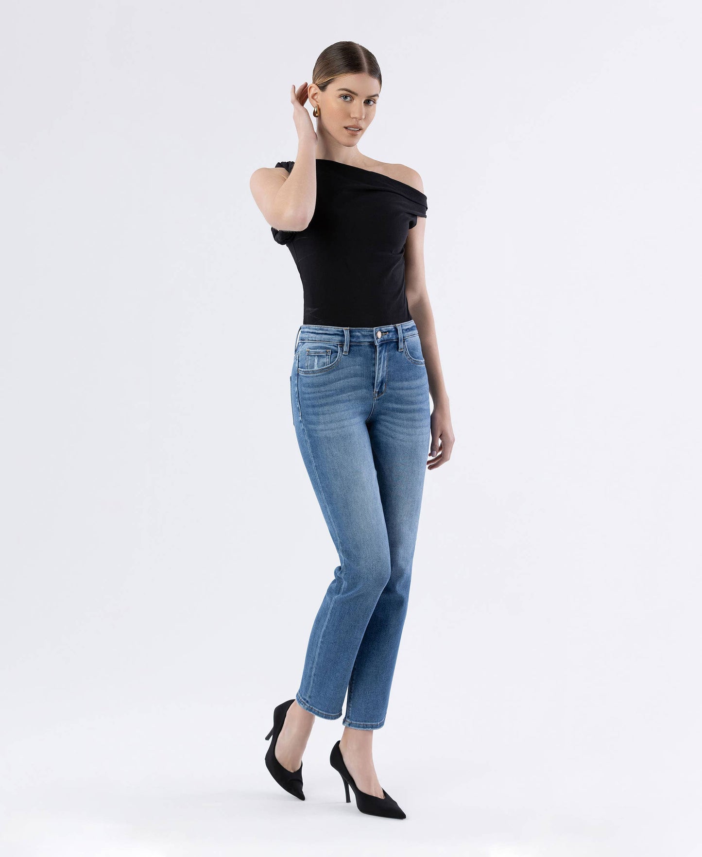Vervet high rise slim straight jeans