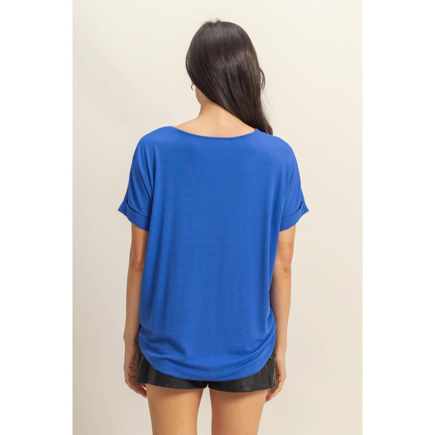 Cobalt Short Sleeve Surplice Top