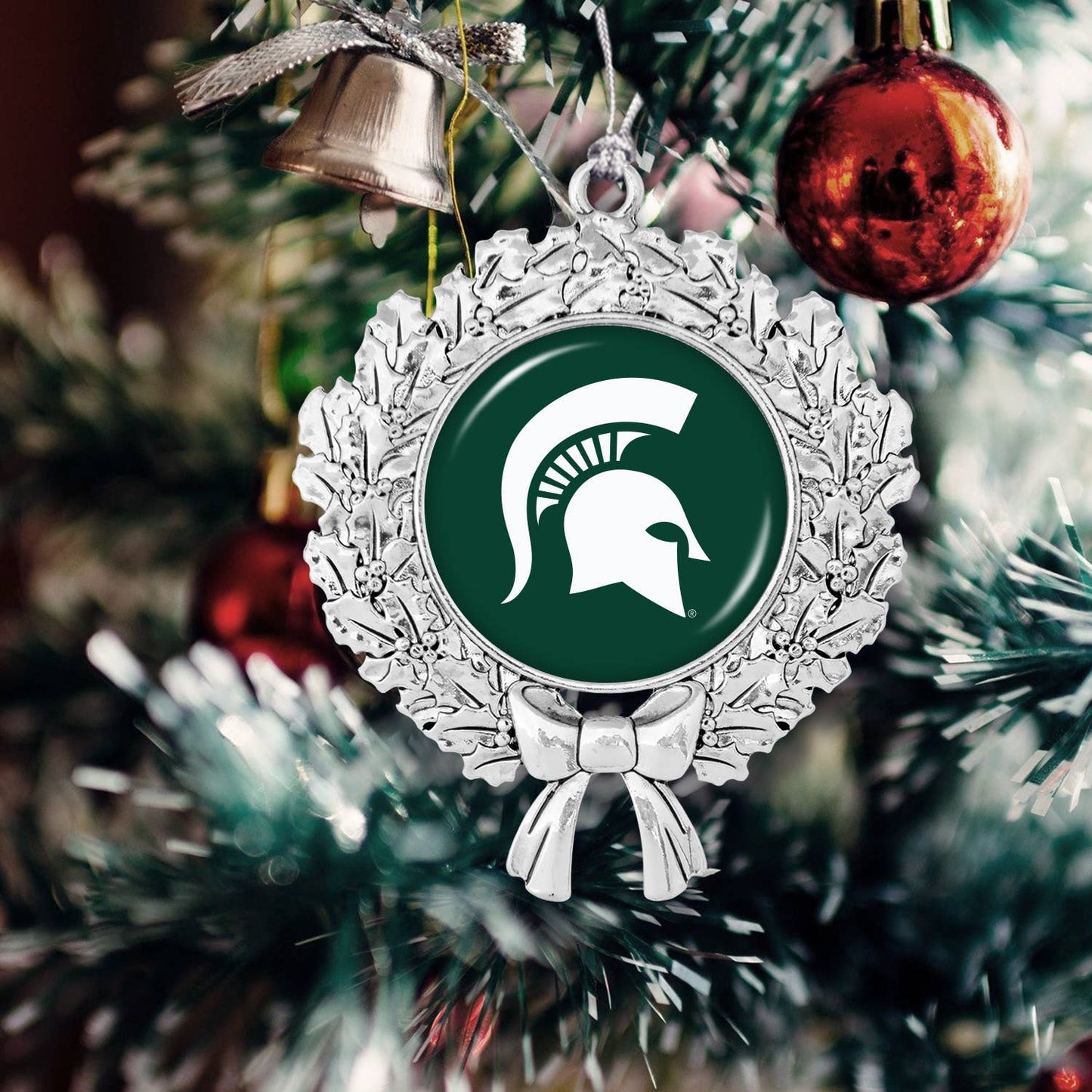 Michigan State Spartans-Wreath Ornament