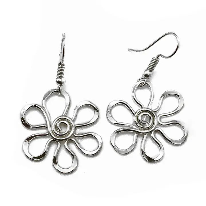 Silver daisy earrings