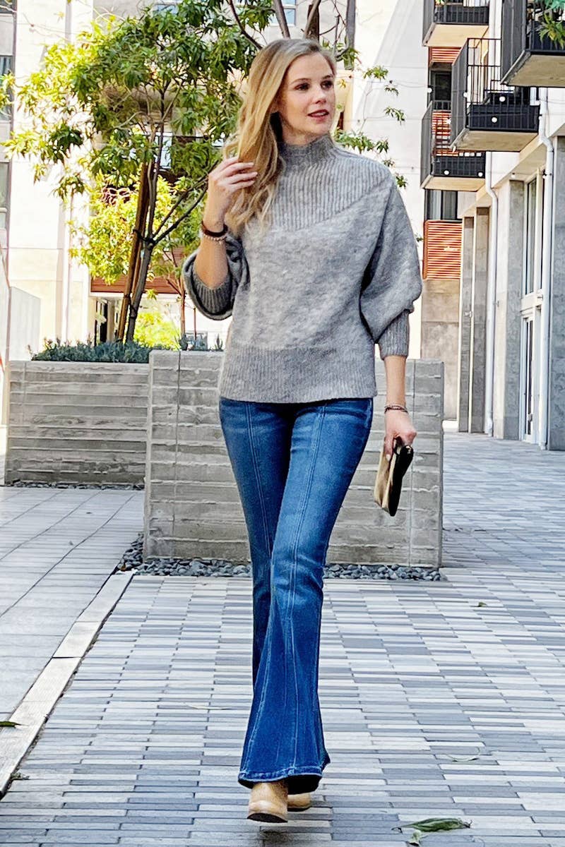 Ribbed neck detail Sweater