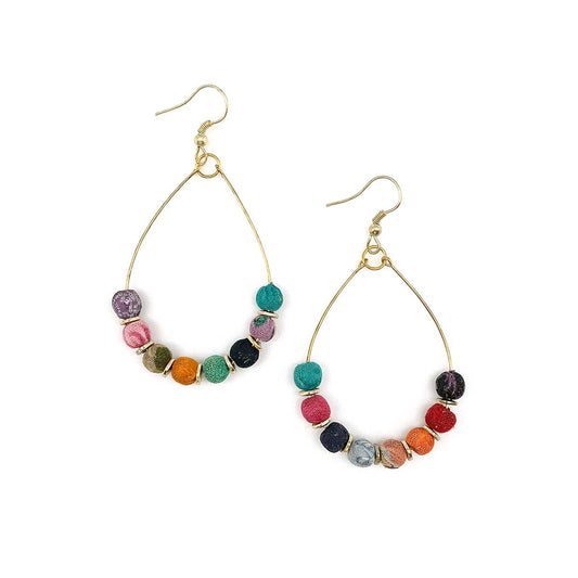 Aasha Teardrop/Round Bead Earrings