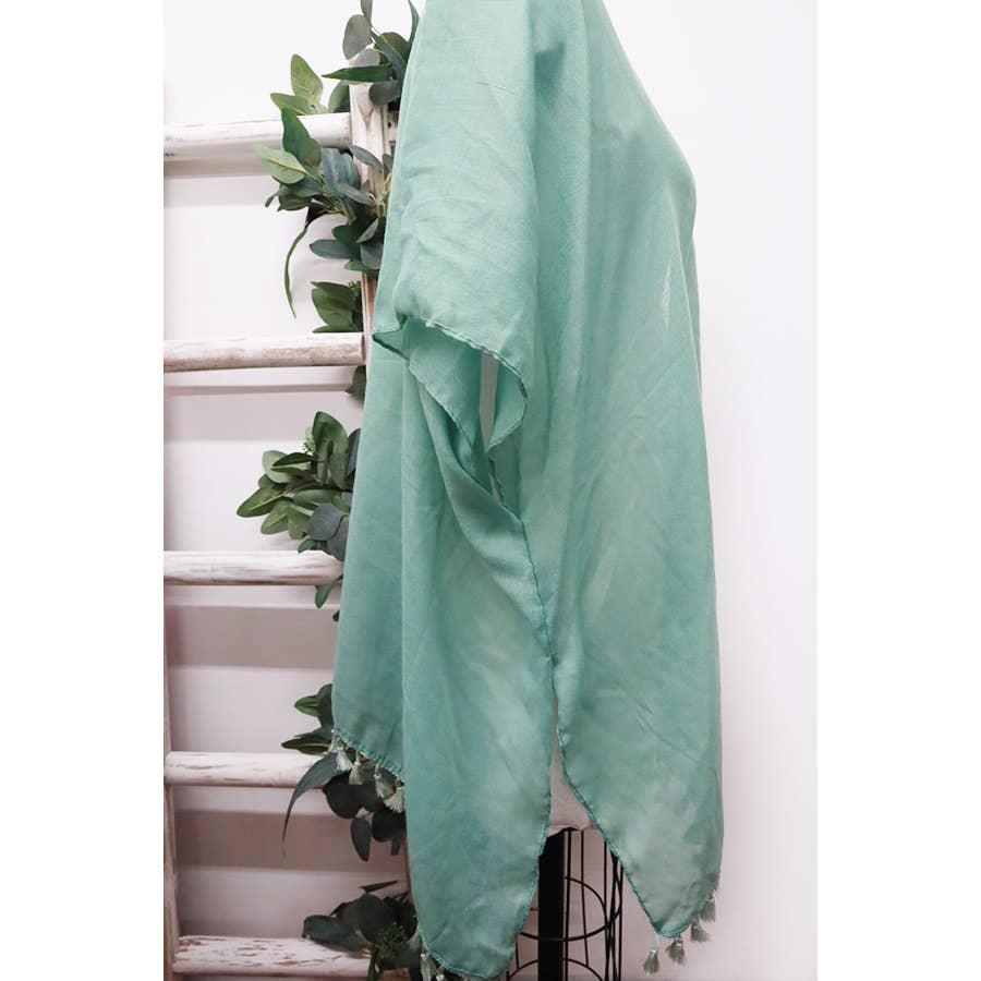 Solid Tassel Mid length Kimono