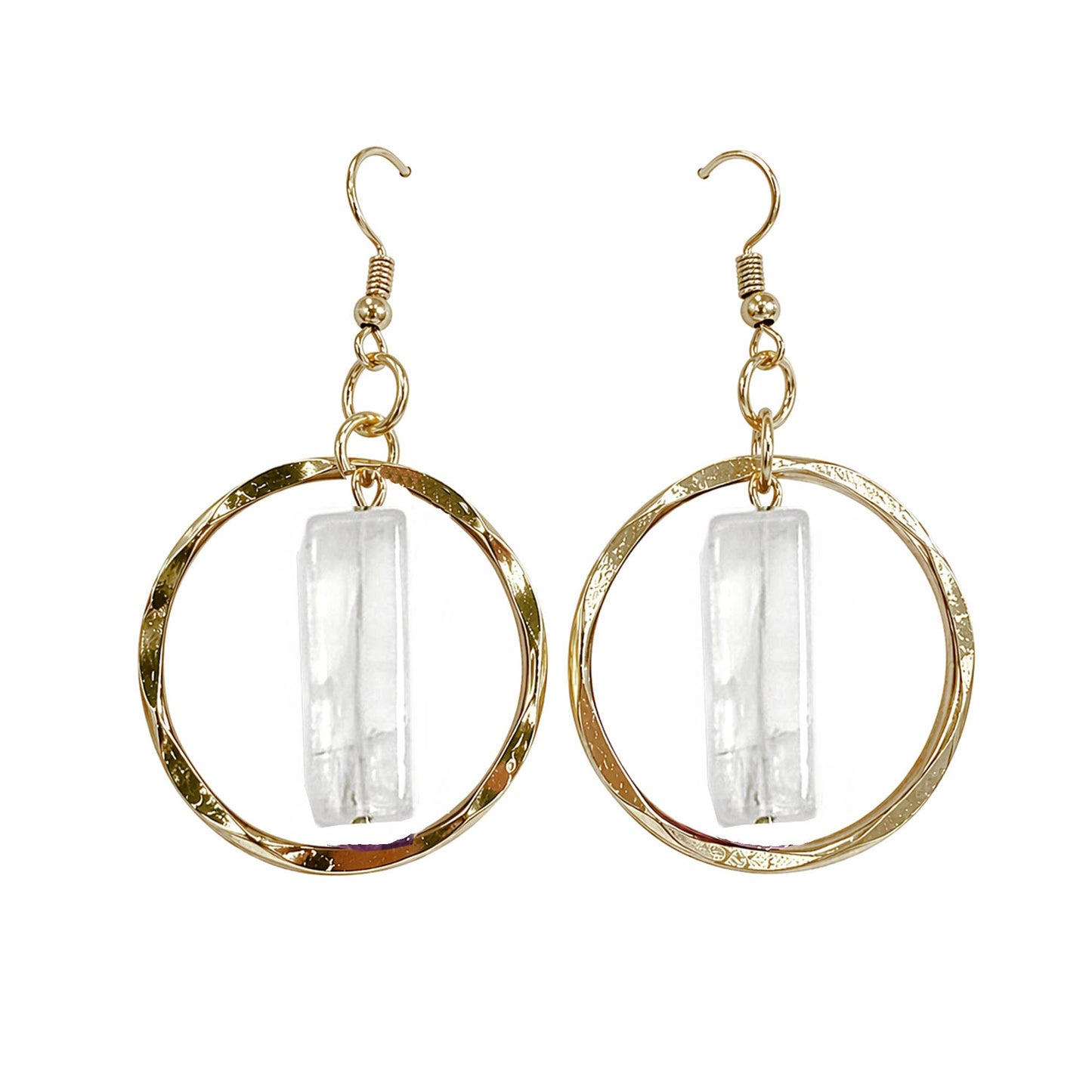 Akriti Quartz Circle Gold Earrings
