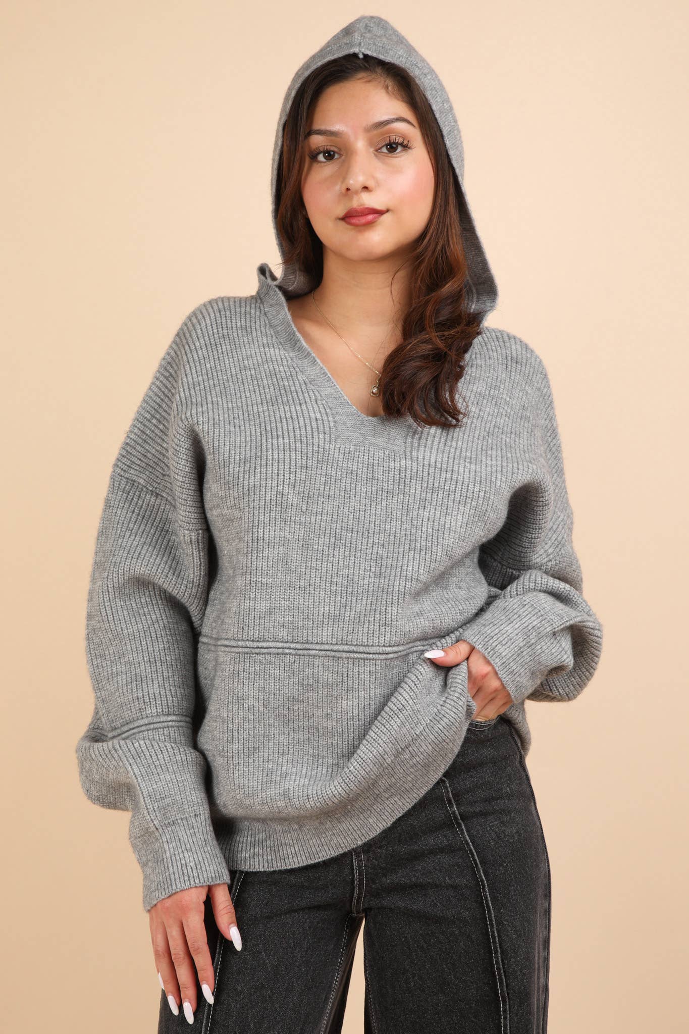 Cozy Oversized Knit hooded Sweater