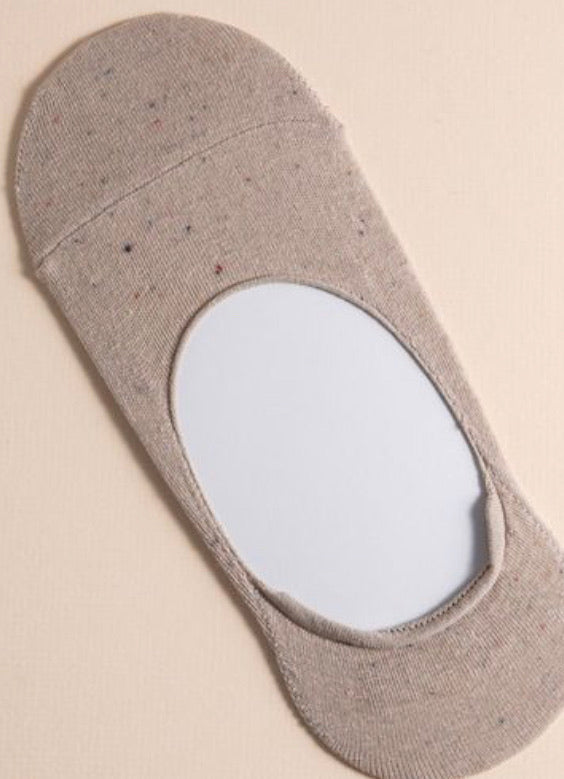 Melange Knitted No show Socks- Grey