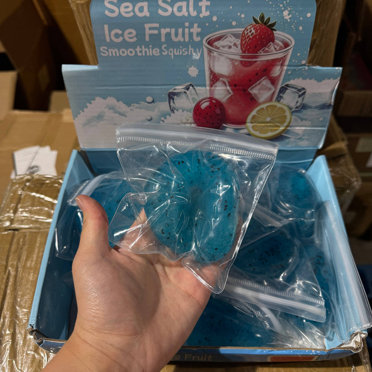 Blue Raspberry Fruit Icy Slushy Ball Squishy