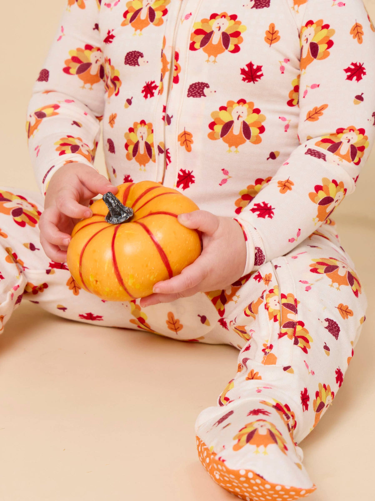 Baby Bamboo Viscose Thanksgiving Turkey Gobble Footed One Piece Pajama