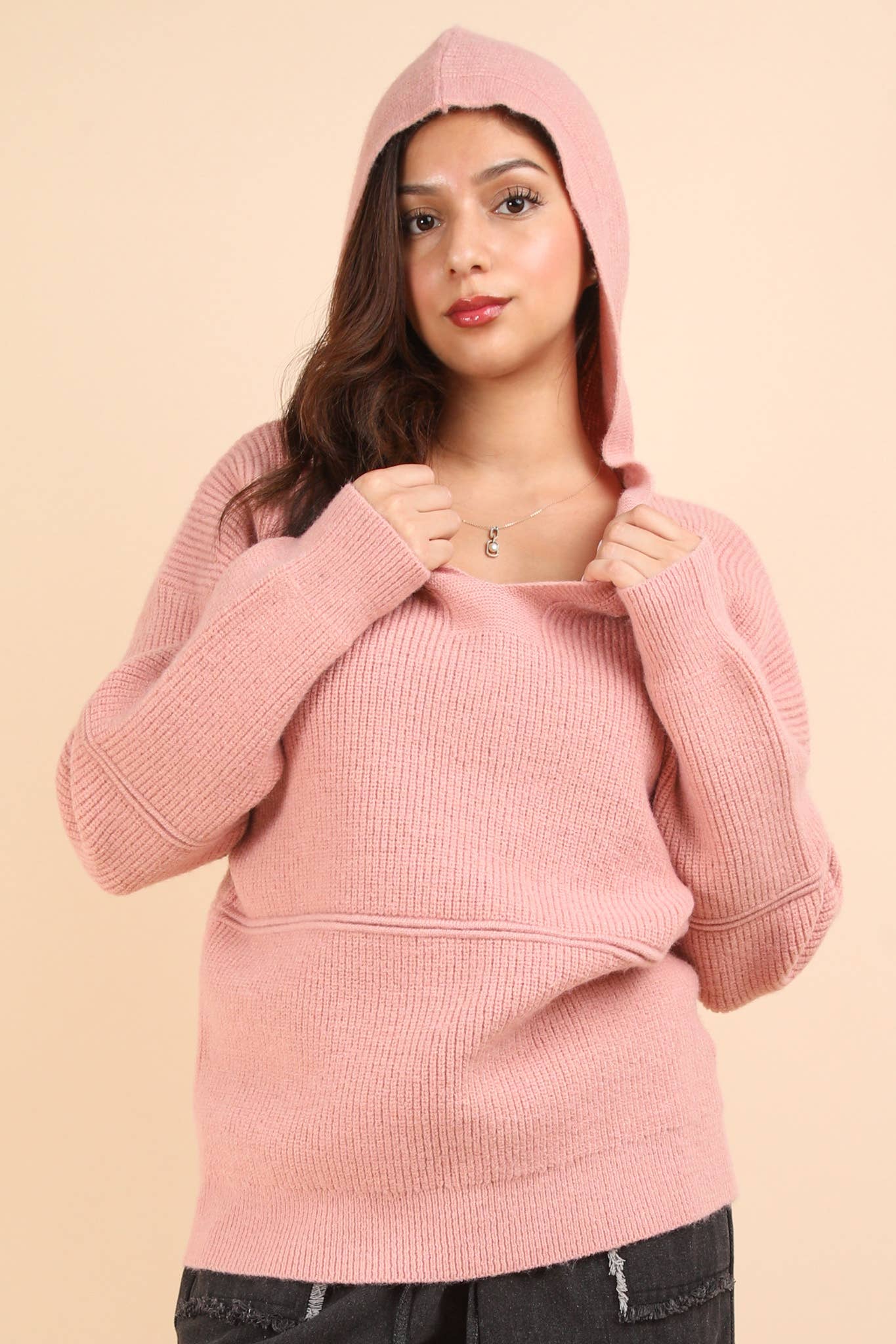 Cozy Oversized Knit hooded Sweater