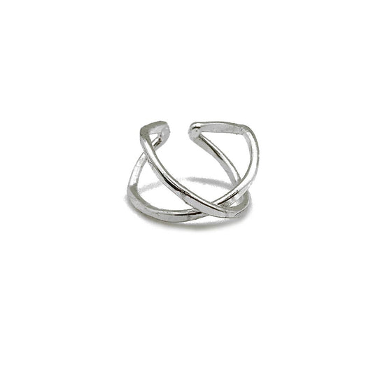 Center X Shape - Silver ring