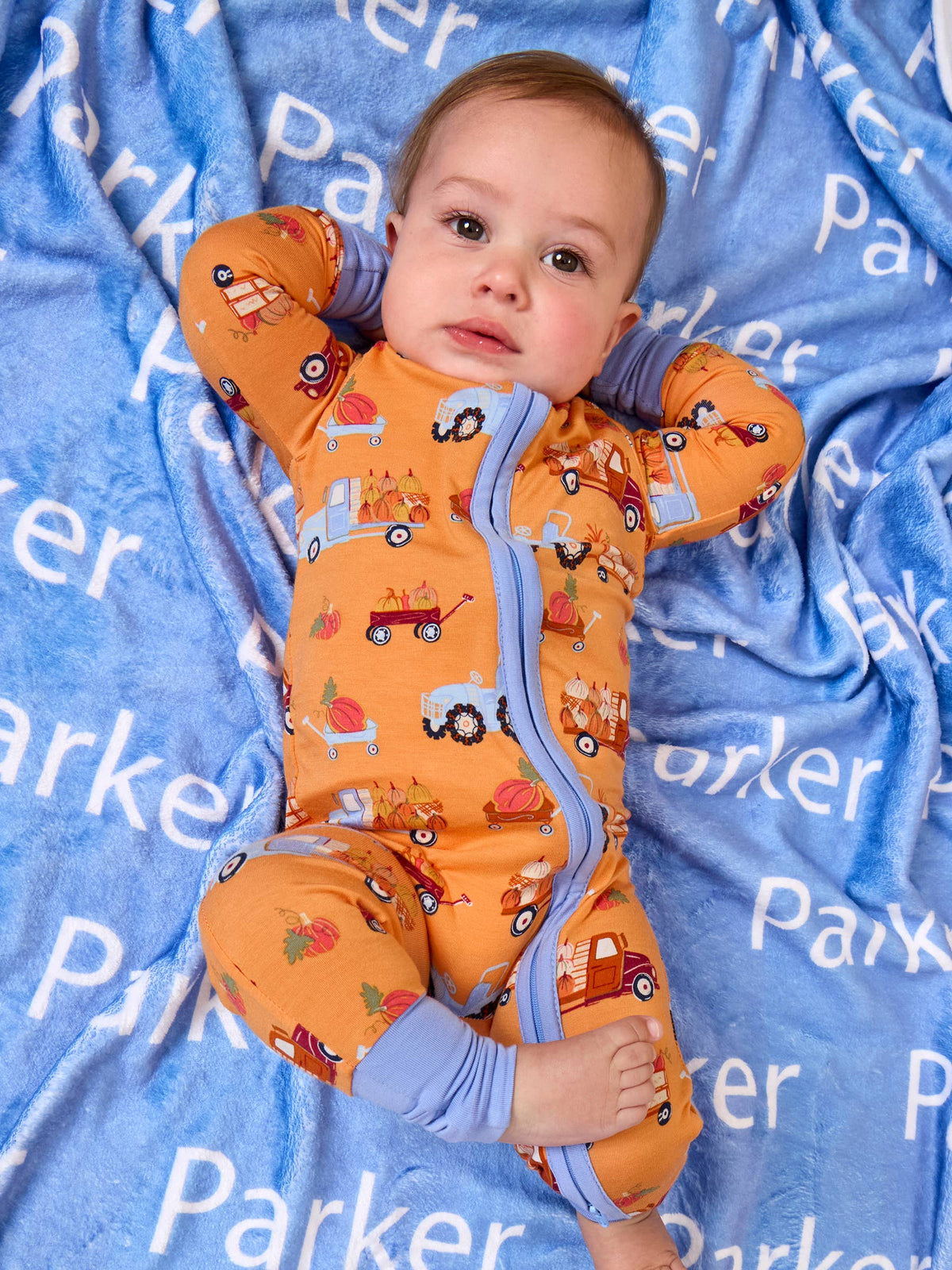 Baby Bamboo Viscose Harvest Haul Convertible One Piece Footie Pajama