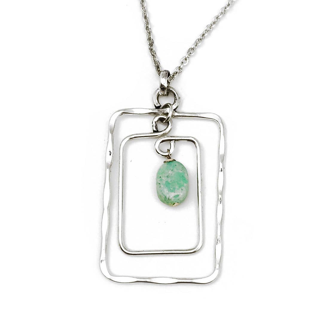 Antique Silver Framed Amazonite Necklace