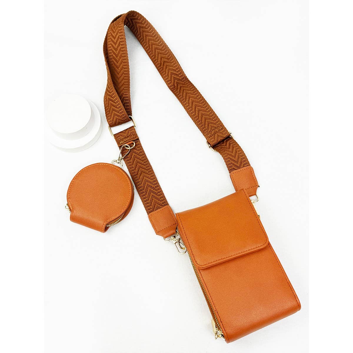 Faux Leather Sling Bag w/coin purse
