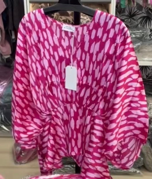 Pink pattern blouse