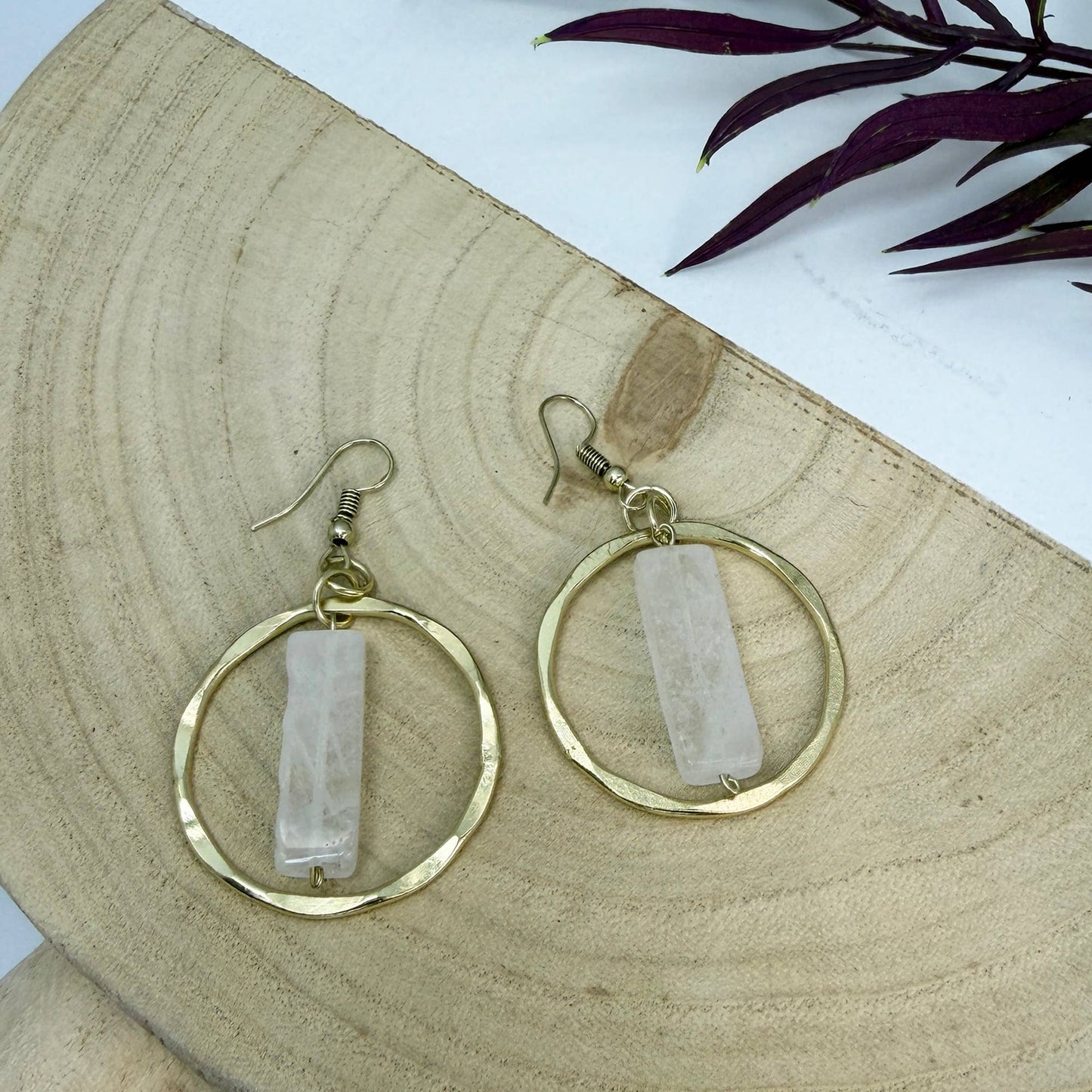 Akriti Quartz Circle Gold Earrings