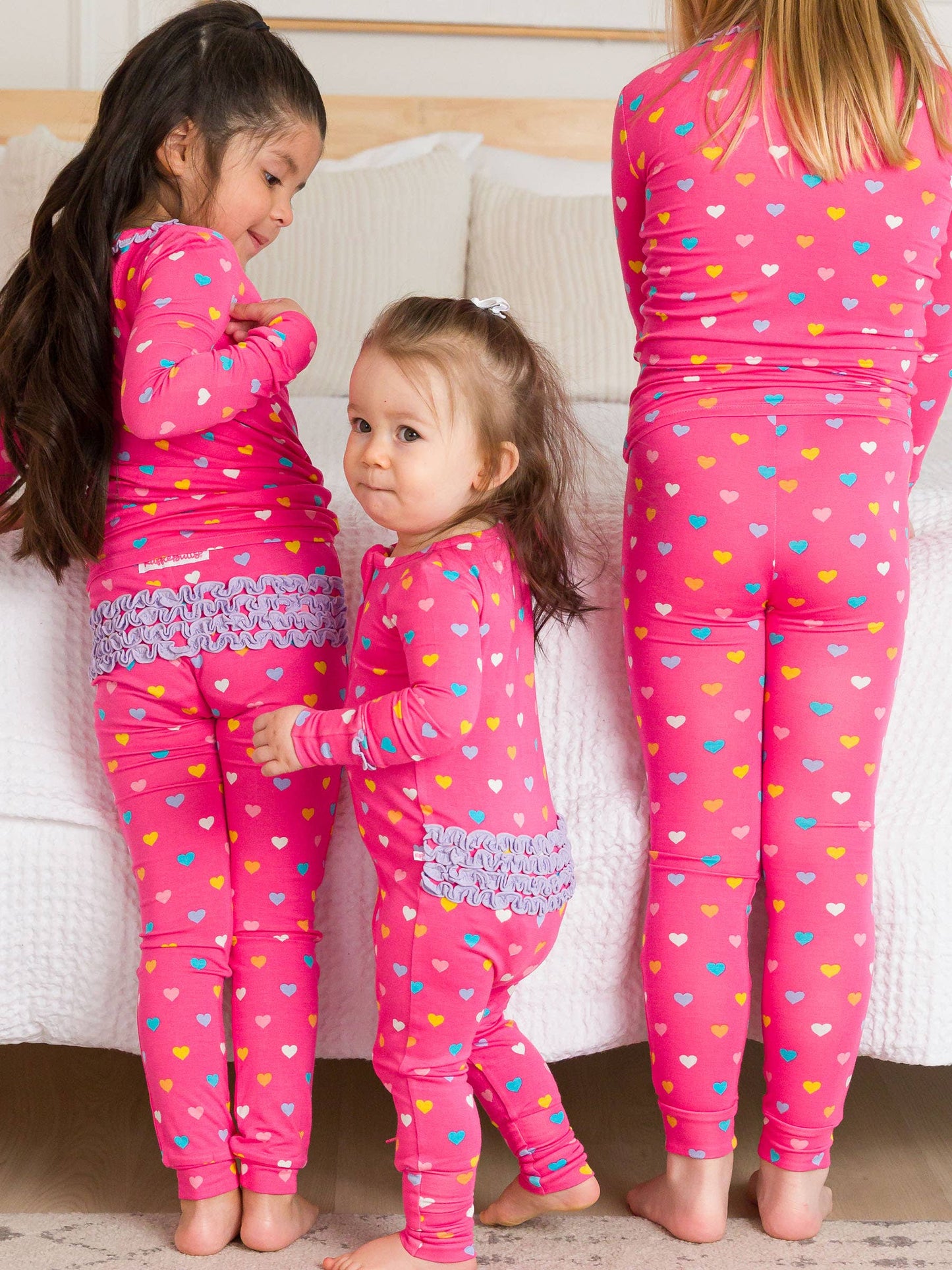 Hearts Convertible Ruffle Footie Pj
