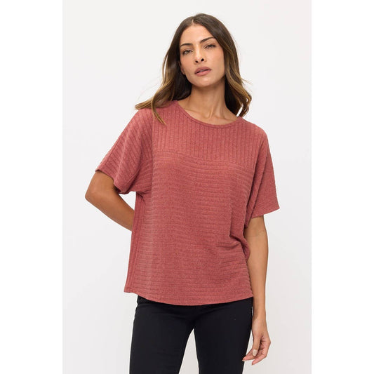 Mauve yoke cuff top