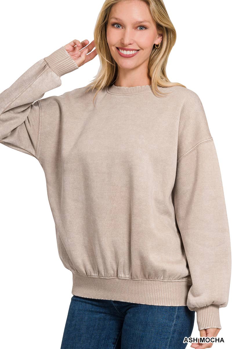 Acid Wash Oversized Sweatshirt