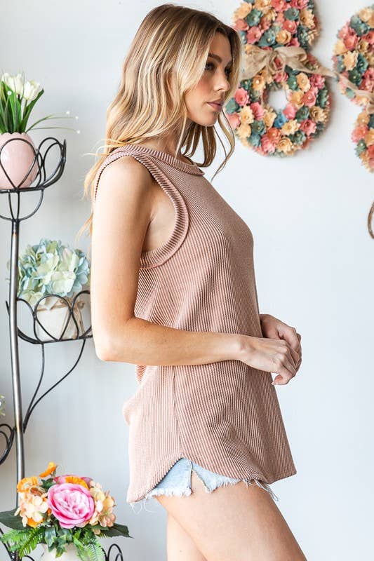 Lavender ribbed sleeveless top