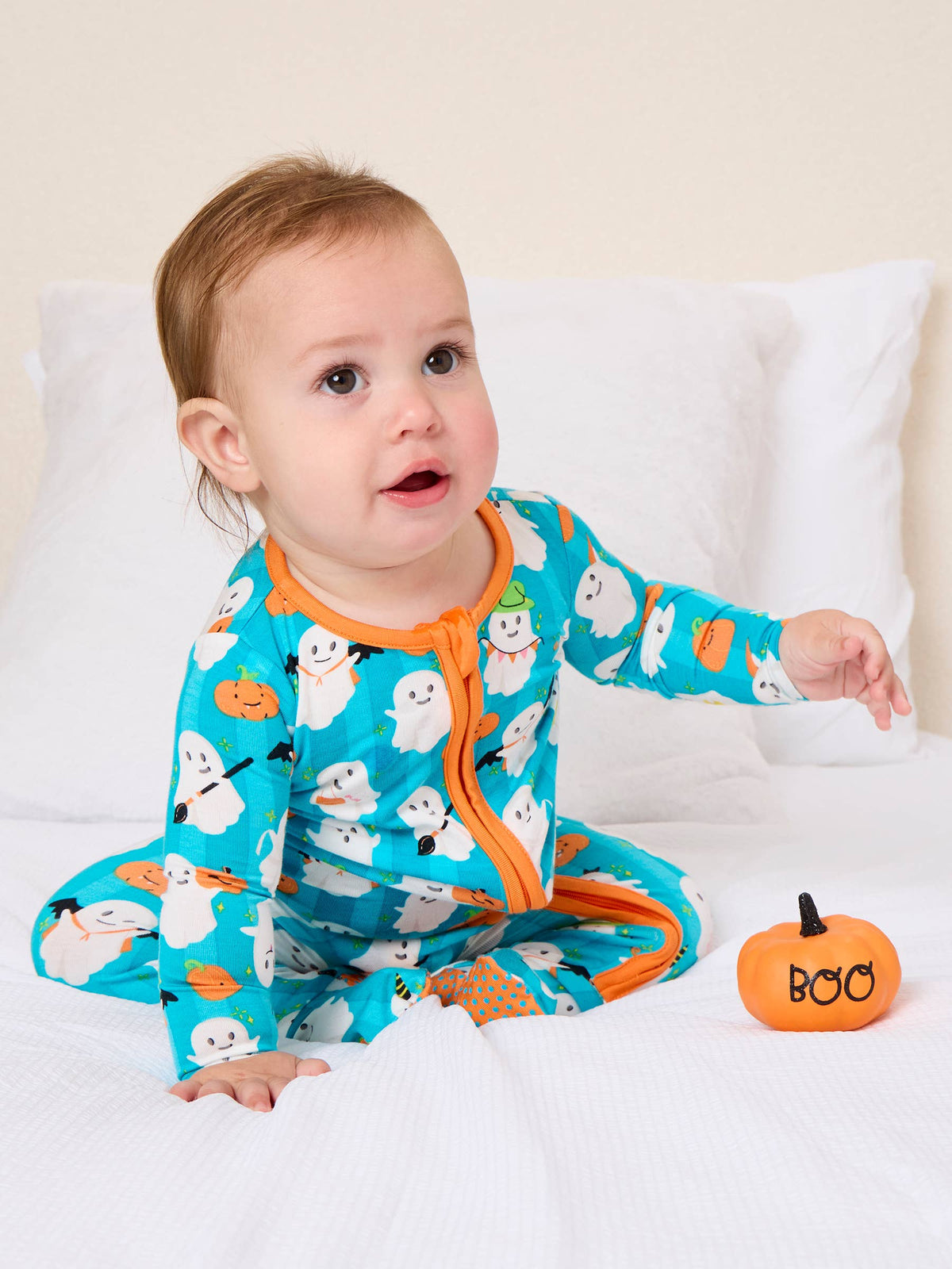 Baby Bamboo Viscose Halloween Boo Bash Footed One Piece Pajama