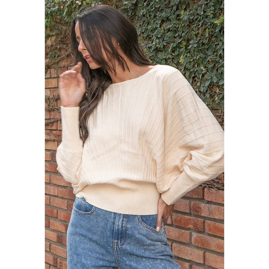 Beige ribbed top