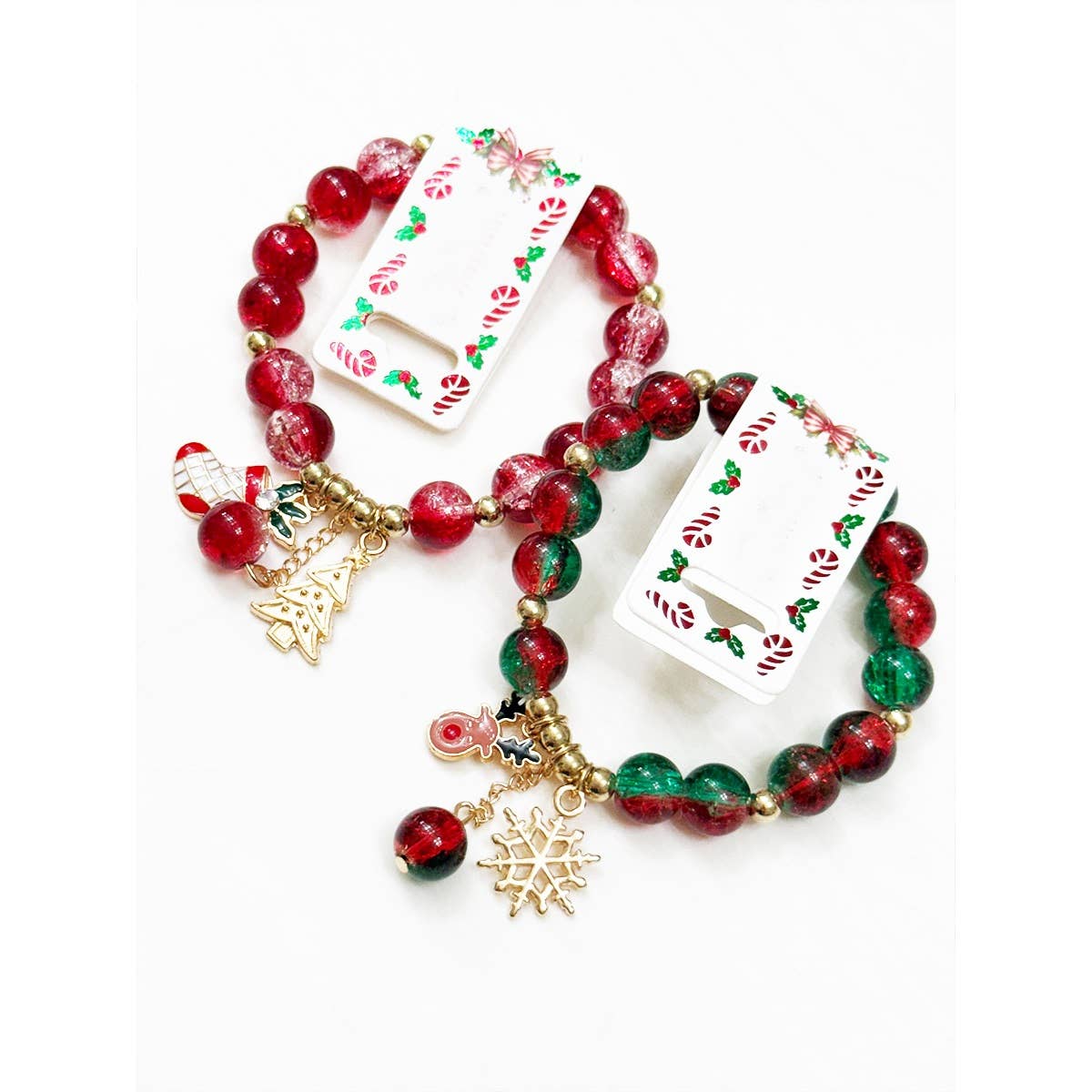 Stretch Christmas Theme Charm Bracelet
