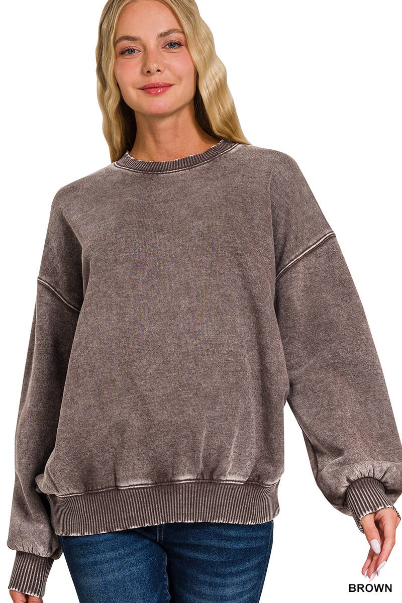 Acid Wash Oversized Sweatshirt