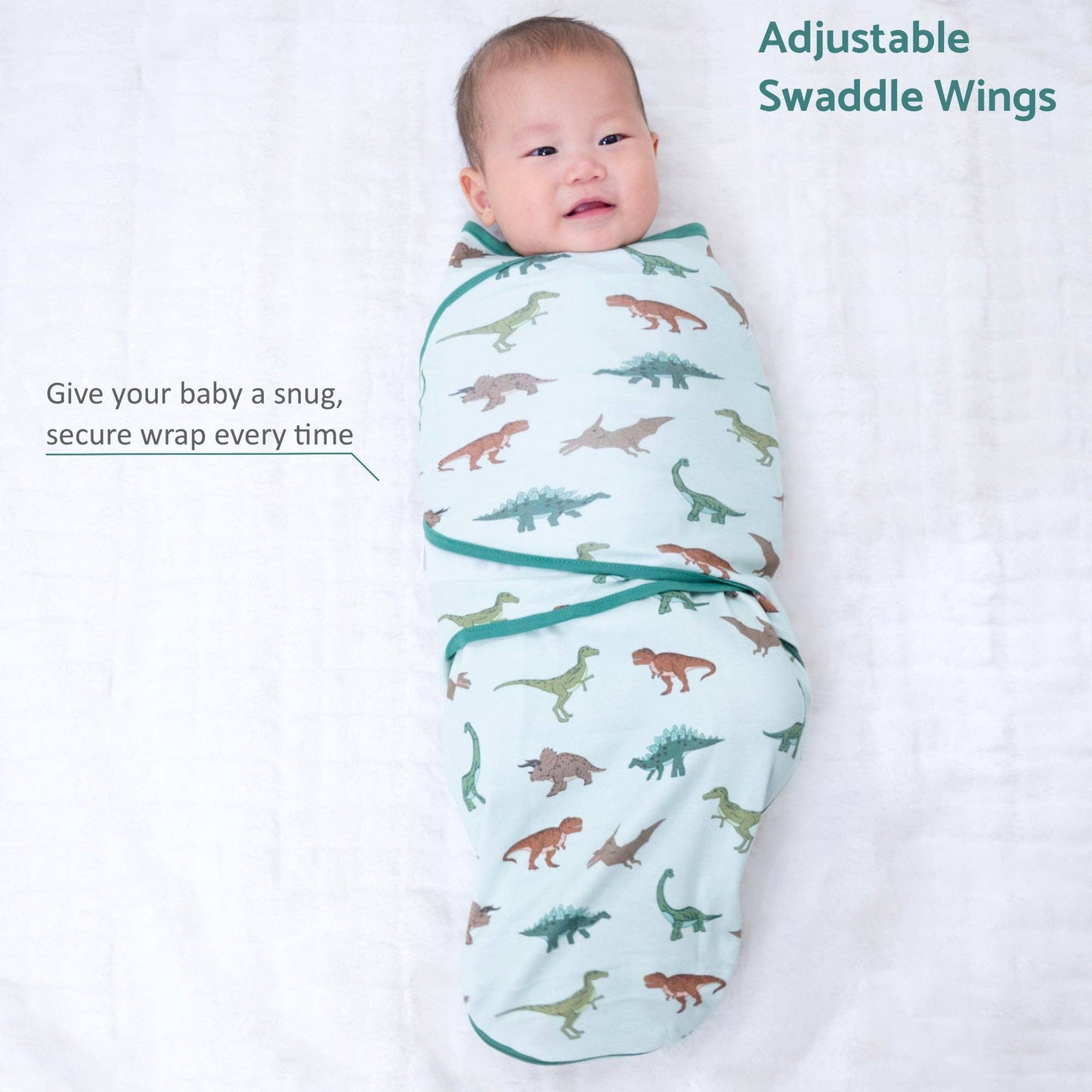 Cotton Velcro Newborn Swaddle Sack Dinosaur