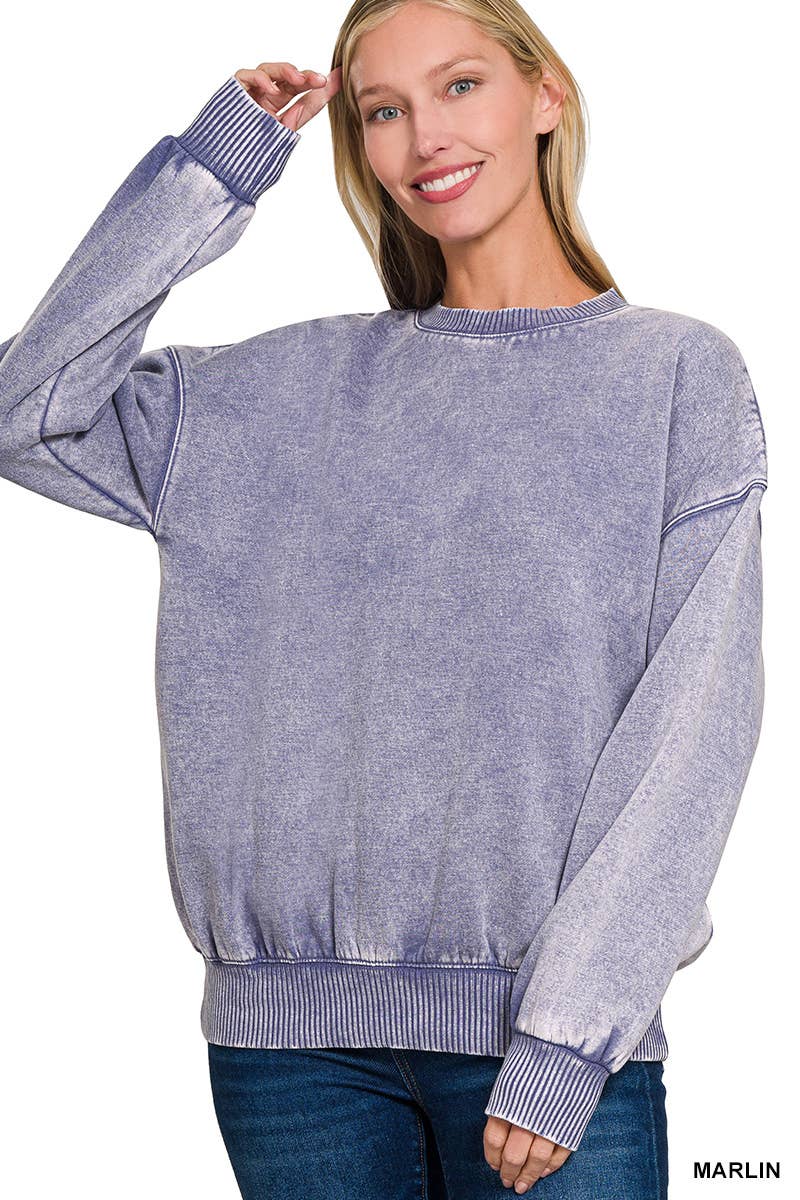 Acid Wash Oversized Sweatshirt