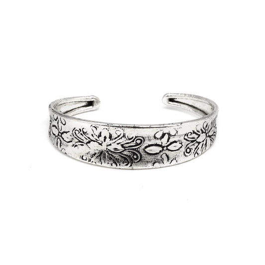 Floral Print- Handcrafted Etched Cuff Bracelet