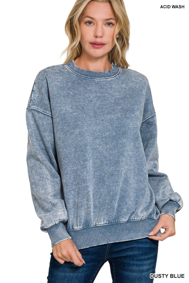 Acid Wash Oversized Sweatshirt