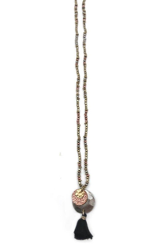 Sachi Discs with Tassel Long Necklace