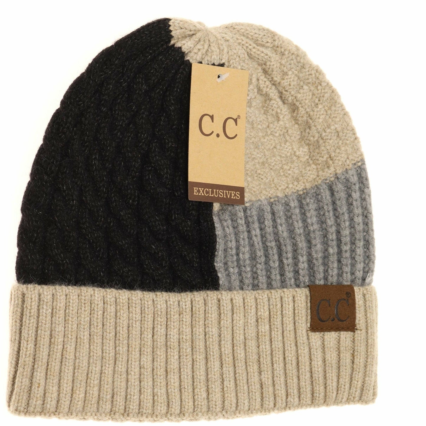 C.C. Tri-Color Cuff Beanie