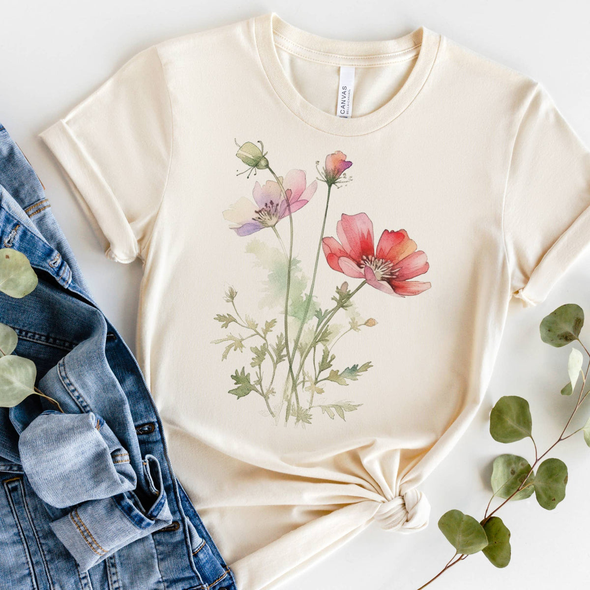 Watercolor Floral Wildflower Graphic Tee