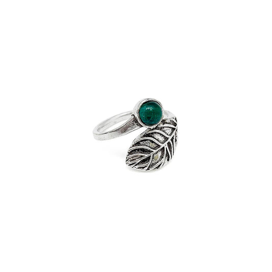 Silver with Malachite adjustable ring